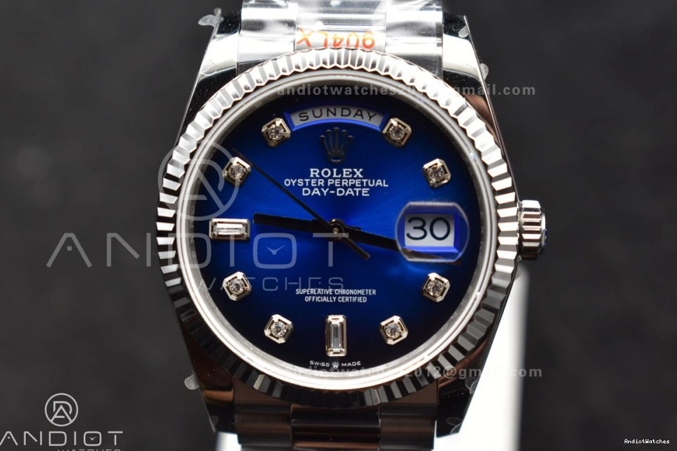 Blue DayDate SS Best Steel (Gain 36 904L Weight) 677 on vr3255 Diamond V5 Bracelet QF President FlexibleFit Dial Edition 0716